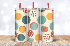 Retro Polka Dots Tumbler Wrap, 20oz Skinny Tumbler Wraps Product Image 3