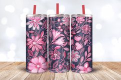 Embroidery Pink Jean Denim Tumbler Wrap, 20oz Skinny Tumbler Product Image 3