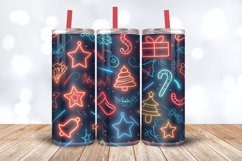 Neon Christmas tree Tumbler Wrap, 20oz Skinny Tumbler Wraps Product Image 3