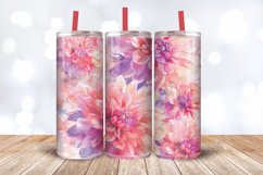 Watercolor Dahlia Flowers Tumbler Wrap, 20oz Skinny Tumbler Product Image 3