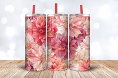 Watercolor Dahlia Flowers Tumbler Wrap, 20oz Skinny Tumbler Product Image 3