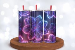 Luxury Disco Neon Flowers Tumbler Wraps, 20oz Skinny Tumbler Product Image 3