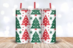 Red &amp; green tree Christmas Tumbler Wrap, 20oz Skinny Tumbler Product Image 3