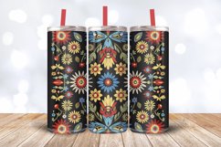 Native American Floral Embroidery Tumbler Wrap, 20oz Skinny Product Image 3