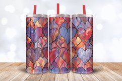 Stained Glass Hearts Tumbler Wrap, 20oz Skinny Tumbler Wrap Product Image 3