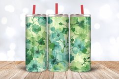 Watercolor Green Pastel Flowers Tumbler Wrap, 20oz Skinny Tu Product Image 3
