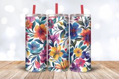 Vibrant Colorful Floral Tumbler Wrap, 20oz Skinny Tumbler Wr Product Image 3