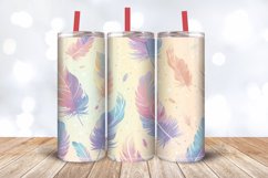 Pastel Rainbow Feathers Tumbler Wrap, 20oz Skinny Tumbler Wr Product Image 3