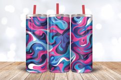 Magenta and Blue Abstract Art Tumbler Wrap, 20oz Skinny Tumb Product Image 3