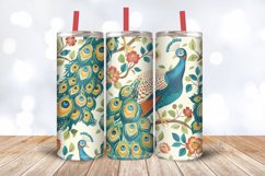 Floral Peacock Tumbler Wrap, 20oz Skinny Tumbler Wraps Product Image 3