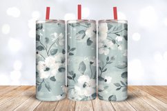 Dusty Blue Floral Tumbler Wrap, 20oz Skinny Tumbler Wrap Product Image 3