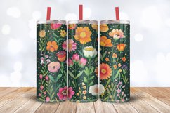Boho Flowers Garden Tumbler Wrap, 20oz Skinny Tumbler Wrap Product Image 3