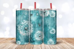 Watercolor Teal Dandelions Tumbler Wrap, 20oz Skinny Tumbler Product Image 3