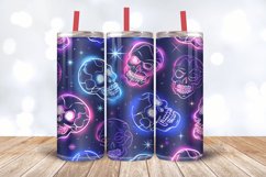 Neon Skulls Halloween Tumbler Wrap, 20oz Skinny Tumbler Wrap Product Image 3