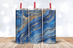 Royal Blue and Gold Agate Tumbler Wrap, 20oz Skinny Tumbler Product Image 3