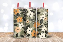 Olive Floral Print Fabric Tumbler Wrap, 20oz Skinny Tumbler Product Image 3