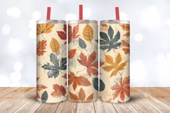 Retro Fall Leaves Tumbler Wrap, 20oz Skinny Tumbler Wrap Product Image 3