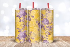 Purple Yellow Shabby Chic Tumbler Wrap, 20oz Skinny Tumbler Product Image 3