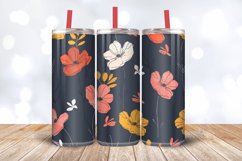 Minimal Boho Flowers Tumbler Wrap, 20oz Skinny Tumbler Wrap Product Image 3