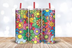 Rainbow Hippie Flowers Tumbler Wrap, 20oz Skinny Tumbler Wra Product Image 3