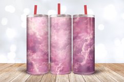 Pink Cloudy Sky Tumbler Wrap, 20oz Skinny Tumbler Wraps Product Image 3