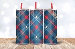 Blue and Red Winter Plaid Tumbler Wrap, 20oz Skinny Tumbler Product Image 3