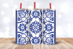 Portuguese Azulejo Blue Delft Tumbler Wrap, 20oz Skinny Tumb Product Image 3