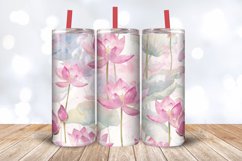 Watercolor Lotus Floral Tumbler Wrap, 20oz Skinny Tumbler Wr Product Image 3