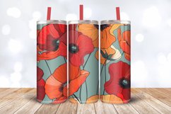 Abstract Poppy Tumbler Wrap, 20oz Skinny Tumbler Wraps Product Image 3