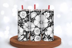 Black and White Floral Tumbler Wraps, 20oz Skinny Tumbler Wr Product Image 3
