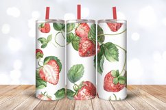 Watercolor Strawberry Tumbler Wrap, 20oz Skinny Tumbler Wrap Product Image 3