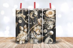 Luxury Embroidered Pearls Floral Tumbler Wrap, 20oz Skinny T Product Image 3