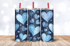 Blue Dreamy Hearts Tumbler Wrap, 20oz Skinny Tumbler Wraps Product Image 3