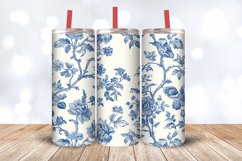 French Toile Floral Fabric Tumbler Wrap, 20oz Skinny Tumbler Product Image 3