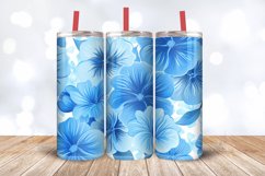 Blue Flowers Tumbler Wrap, 20oz Skinny Tumbler Wrap Product Image 3