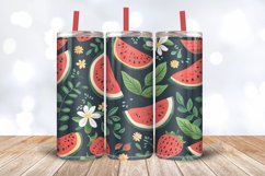 Floral Watermelon Tumbler Wrap, 20oz Skinny Tumbler Wrap Product Image 3