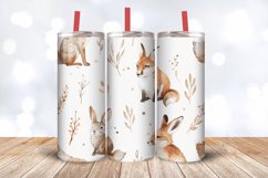 Watercolor Fox and Hare Tumbler Wrap, 20oz Skinny Tumbler Wr Product Image 3