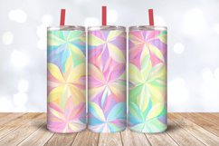 Rainbow Pastel Flower Tumbler Wrap, 20oz Skinny Tumbler Wrap Product Image 3