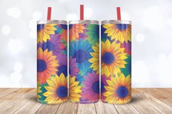 Rainbow Sunflowers Tumbler Wrap, 20oz Skinny Tumbler Wrap Product Image 3