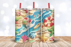 3D Beach Life Tumbler Wrap, 20oz Skinny Tumbler Wrap Product Image 3