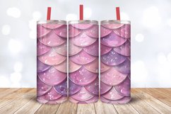 Pink Mermaid Scales Tumbler Wrap, 20oz Skinny Tumbler Wrap Product Image 3