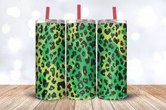 Green Leopard Skin Christmas Tumbler Wrap, 20oz Skinny Tumbl Product Image 3