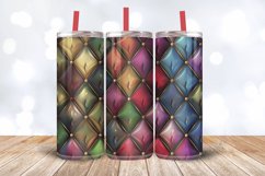 Luxury Rainbow Diamond Tufted Tumbler Wrap, 20oz Skinny Tumb Product Image 3