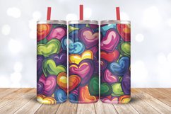 Multicolored Funky Hearts Shapes Tumbler Wrap, 20oz Skinny T Product Image 3