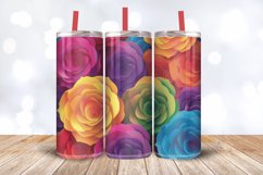 3D Rainbow Roses Tumbler Wrap, 20oz Skinny Tumbler Wrap Product Image 3