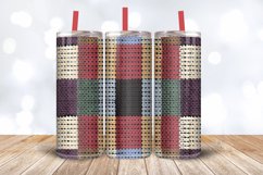Crochet Knitted Plaid Checkered Tumbler Wrap, 20oz Skinny Tu Product Image 3