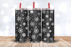 Black &amp; White Snowflakes Tumbler Wrap, 20oz Skinny Tumbler W Product Image 3
