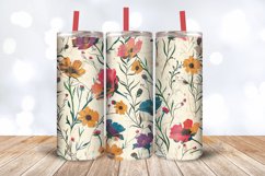 Vibrant Pressed Flowers Tumbler Wrap, 20oz Skinny Tumbler Wr Product Image 3