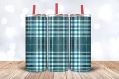 Teal Plaid Fabric Tumbler Wrap, 20oz Skinny Tumbler Wrap Product Image 3