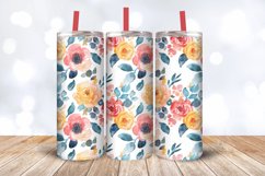 Watercolor Boho Flowers Tumbler Wrap, 20oz Skinny Tumbler Wr Product Image 3